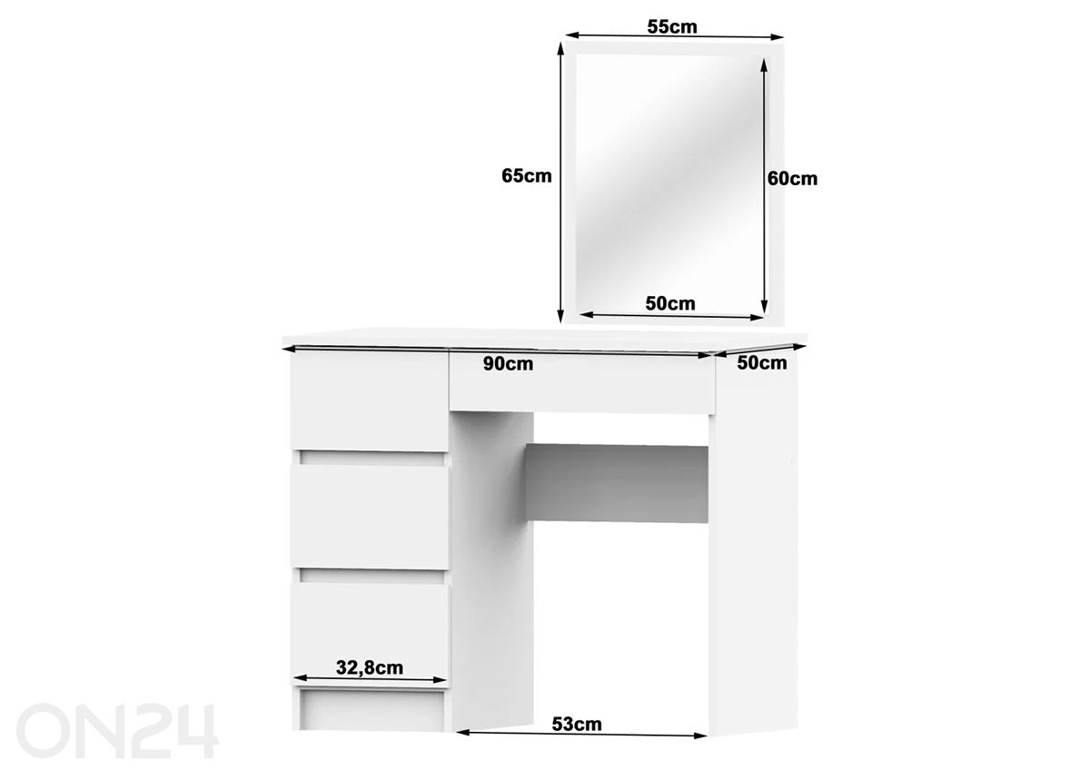 Meikkipöytä peilillä kuvasuurennos