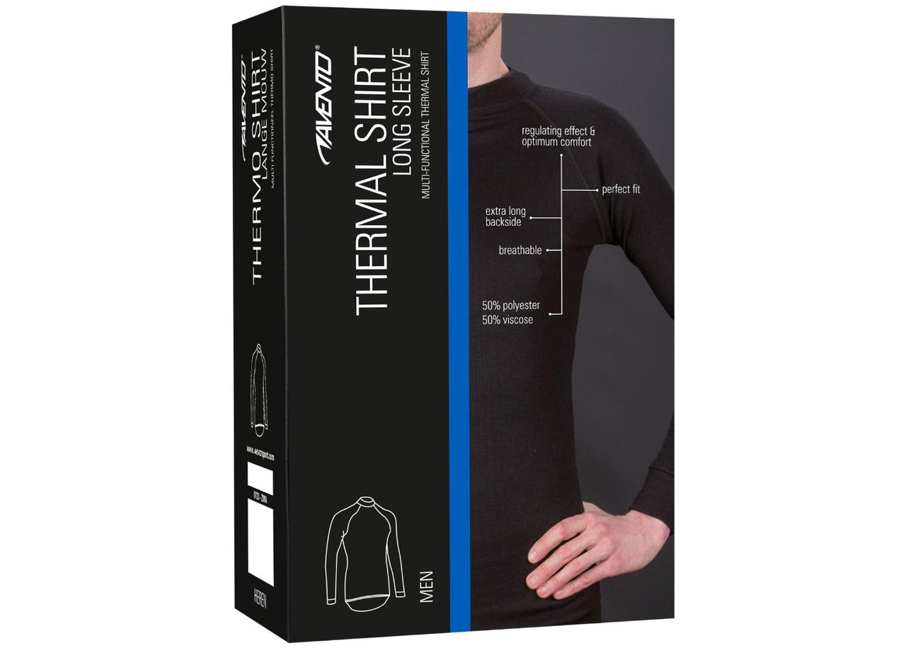 Miesten lämmin aluspaita pitkähihainen Avento kuvasuurennos