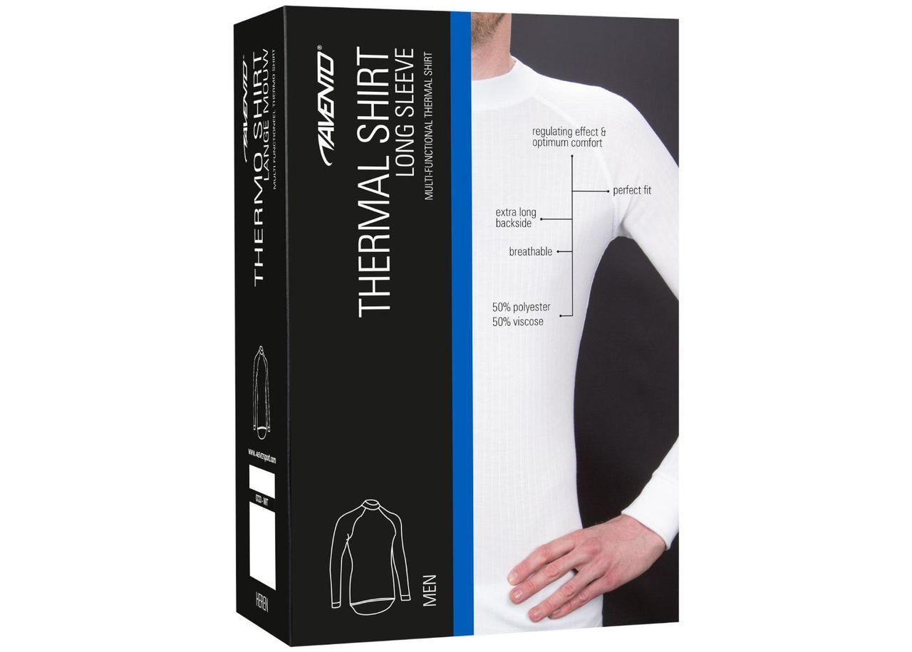 Miesten lämmin aluspaita pitkähihainen Avento kuvasuurennos