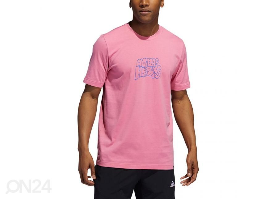 Miesten vapaa-ajan paita Adidas Lil Stripe Adidas Hoops Graphic Tee kuvasuurennos