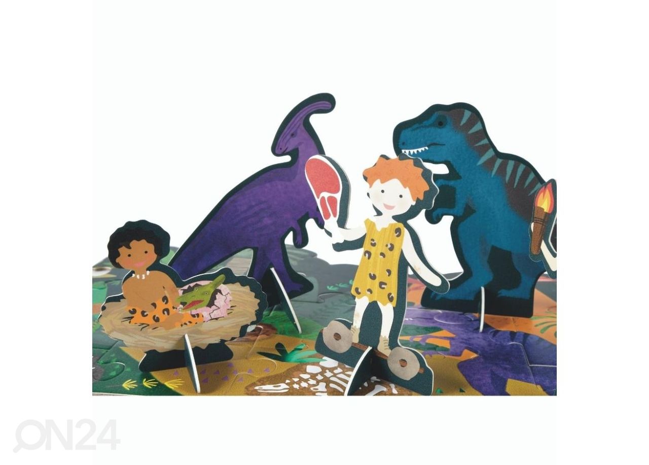 Muotoiltu palapeli nukeilla Dinosaurus 60 kpl kuvasuurennos