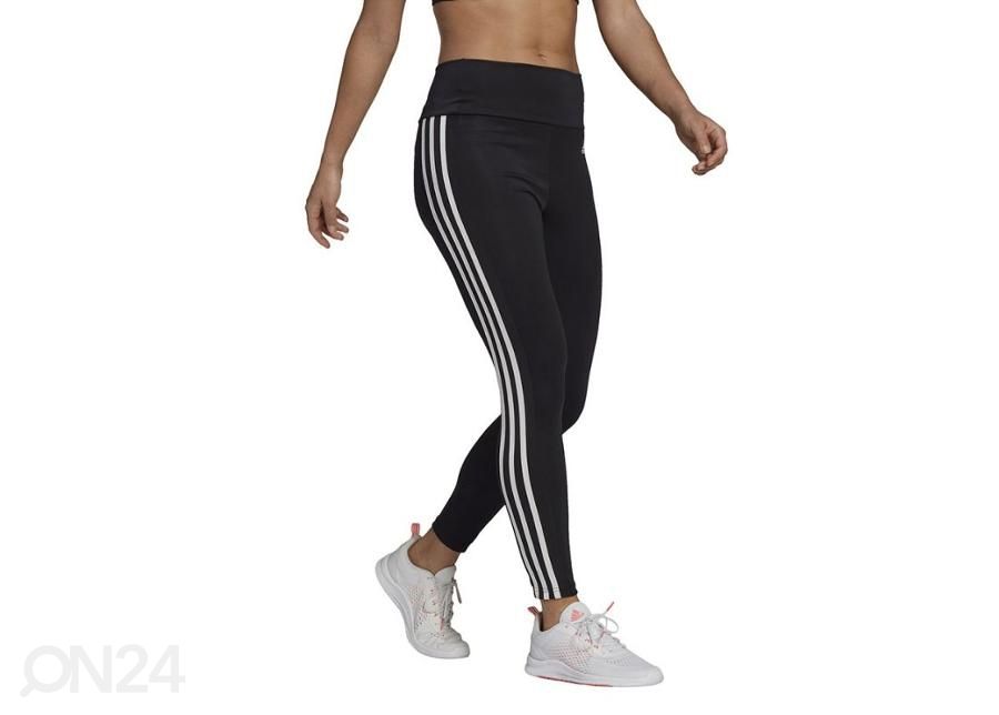 Naisten pitkät treenileggingsit Adidas High Riese 3-Stripes 7/8 Tights kuvasuurennos