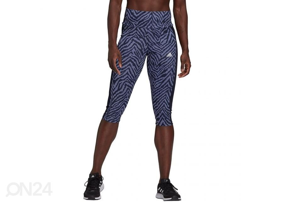 Naisten treenileggingsit Adidas Adidas High-Rise Sport Zebra Capri Tights kuvasuurennos