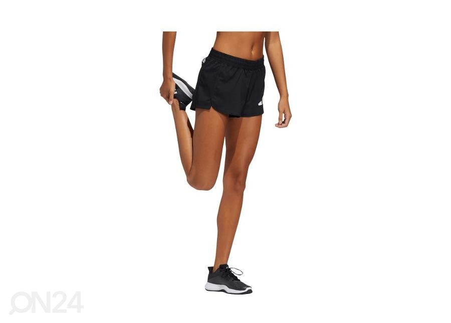 Naisten treenishortsit Adidas 3 Bar Logo Woven kuvasuurennos
