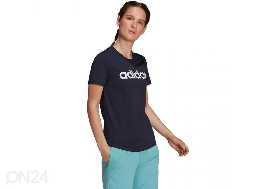 Naisten vapaa-ajan paita Adidas Essentials Slim Logo kuvasuurennos