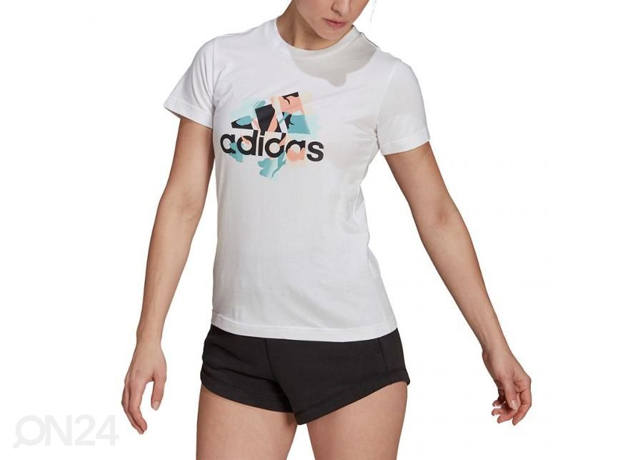 Naisten vapaa-ajan paita Adidas Floral Graphic Tee kuvasuurennos