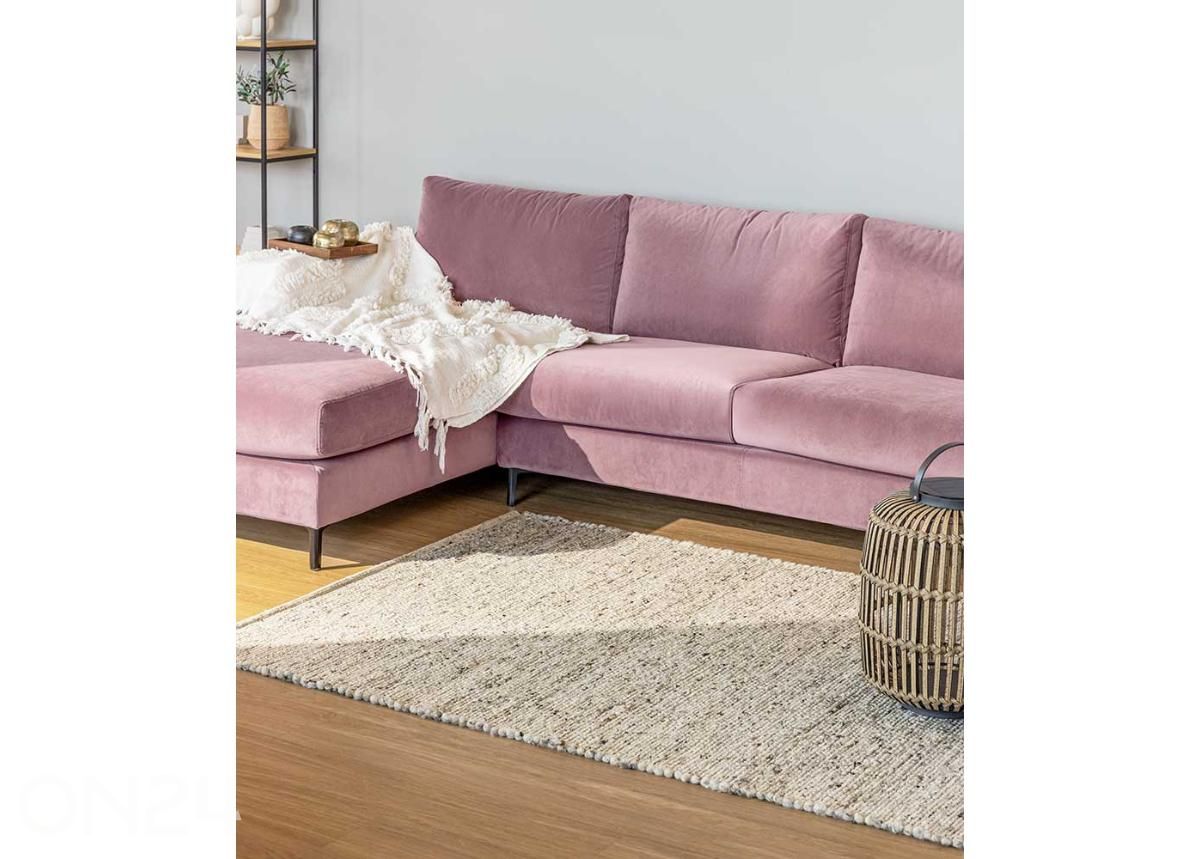 Narma käsinkudottu villamatto Hygge beige 160x230 cm kuvasuurennos
