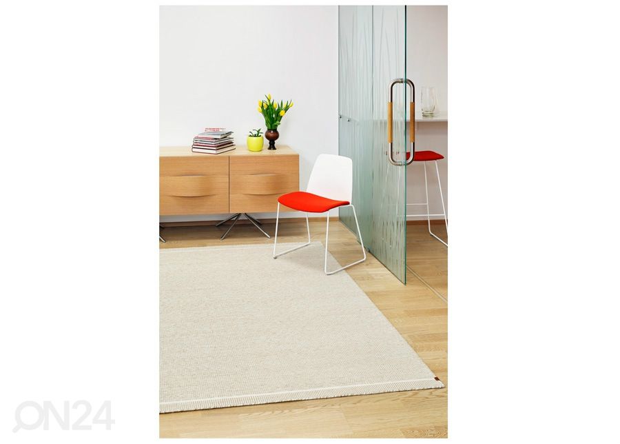 Narma käsinkudottu villamatto Nummela linen 140x200 cm kuvasuurennos