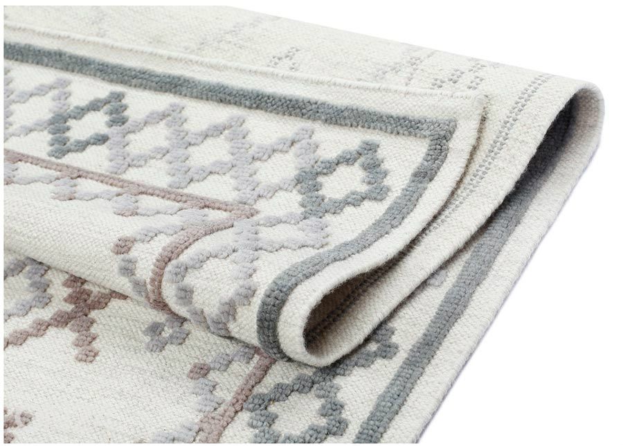 Narma käsinkudottu villamatto Palanga harmaa-beige 160x230 cm kuvasuurennos