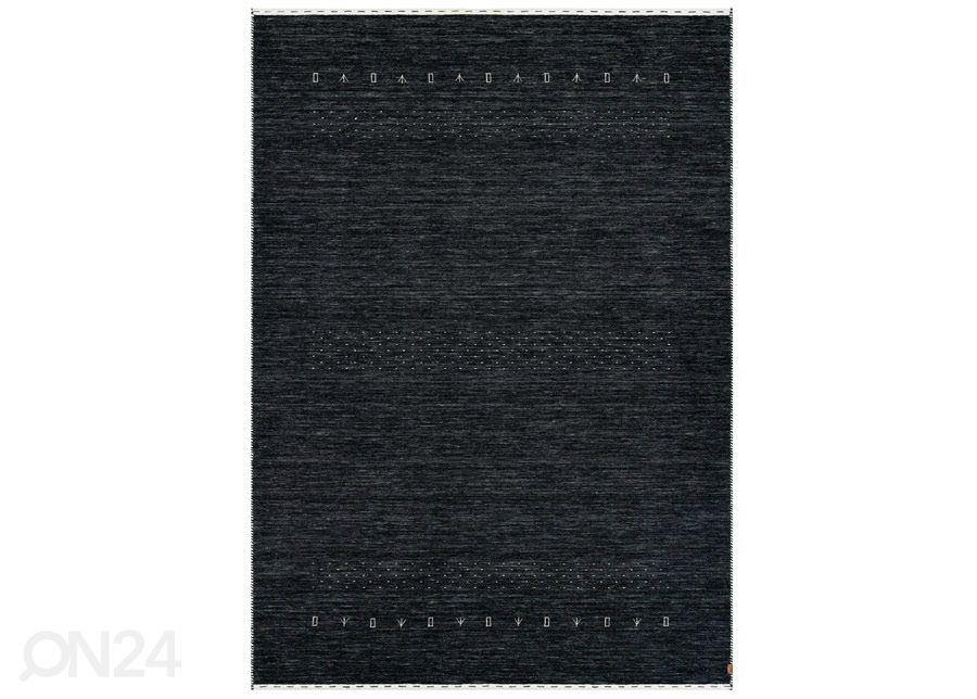 Narma käsinkudottu villamatto Tornio hiilenmusta 160x230 cm kuvasuurennos