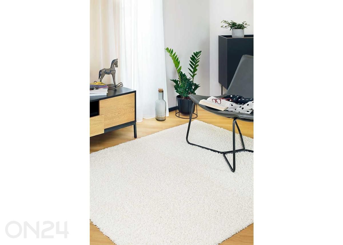 Narma pitkäkarvainen matto Spice™ valkoinen pyöreä Ø 133 cm kuvasuurennos