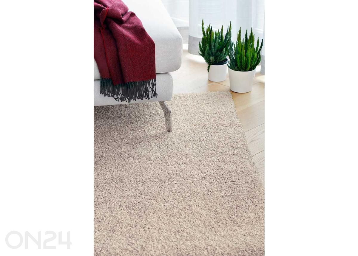 Narma pitkänukkainen matto Spice™ beige pyöreä Ø 133 cm kuvasuurennos
