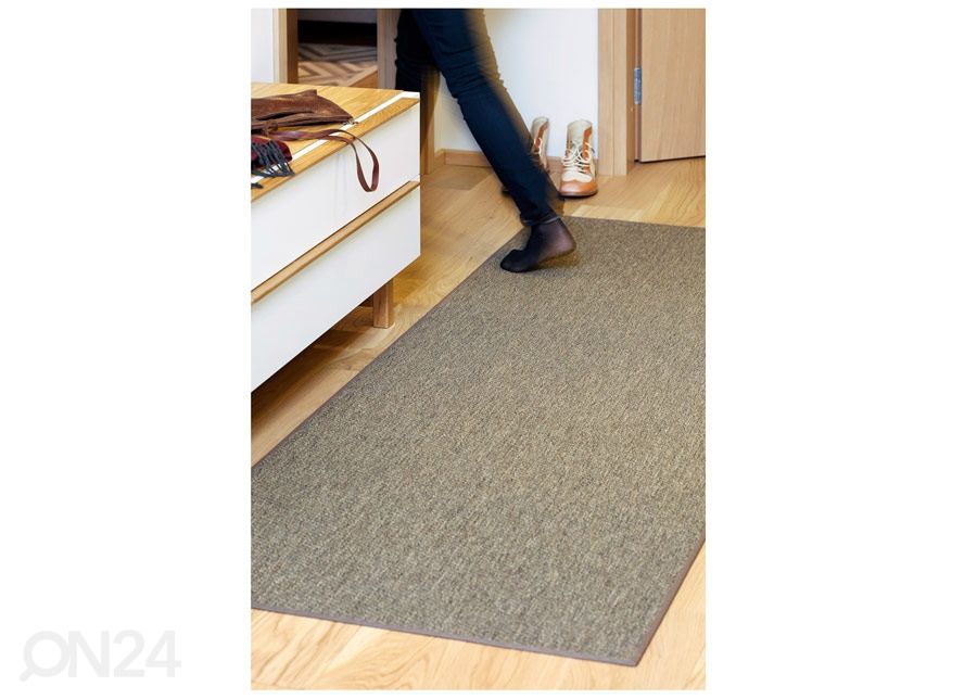 Narma sileäkudosmatto Bono™ brown 80x400 cm kuvasuurennos