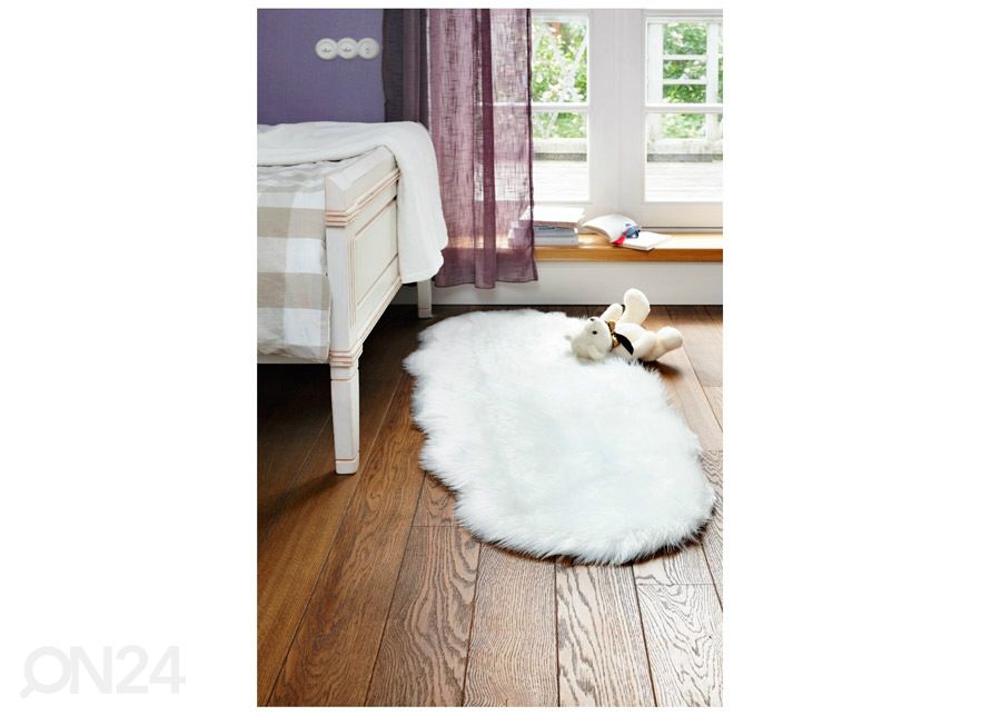Narma Vegan Fur plyysimatto Dolly ivory 60x160 cm kuvasuurennos