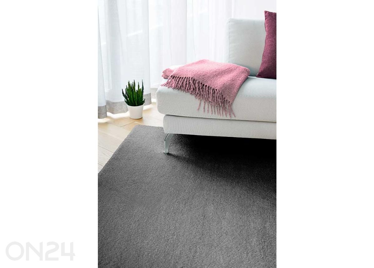 Narma velour matto Noble™ grey pyöreä Ø 200 cm kuvasuurennos
