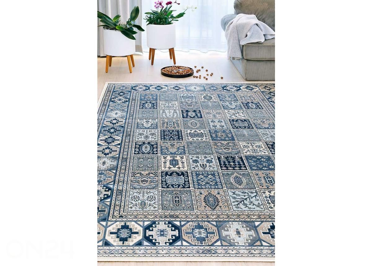 Narma viskoosimatto Zahra sand-blue 120x170 cm kuvasuurennos
