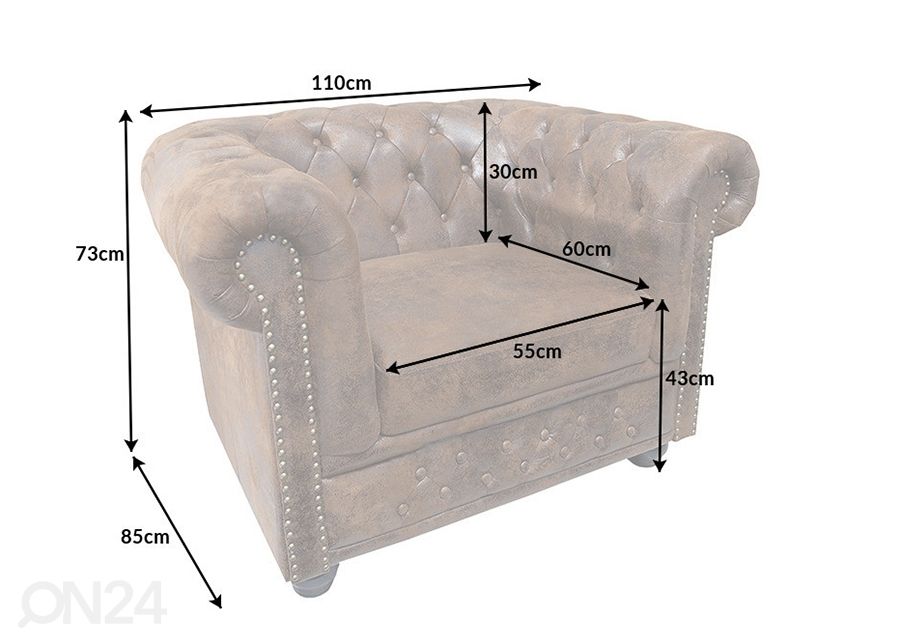 Nojatuoli Chesterfield kuvasuurennos