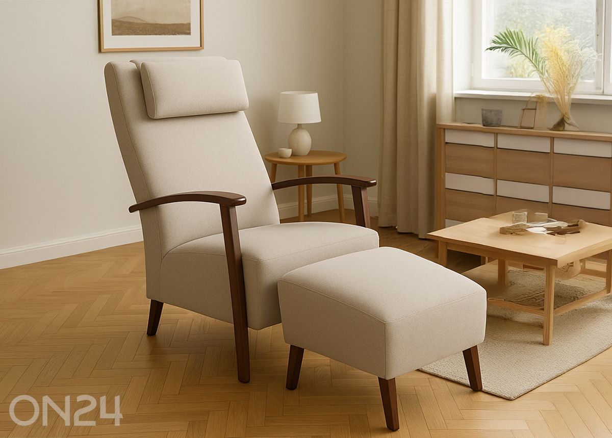 Nojatuoli ja rahi Lotta kuvasuurennos