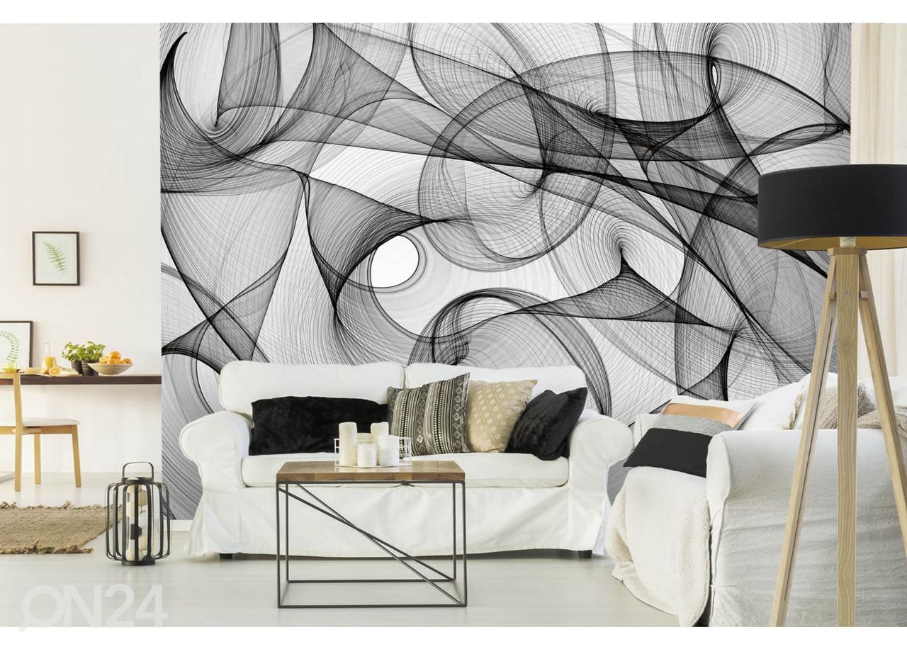 Non-woven kuvatapetti Black And White Pattern Background kuvasuurennos