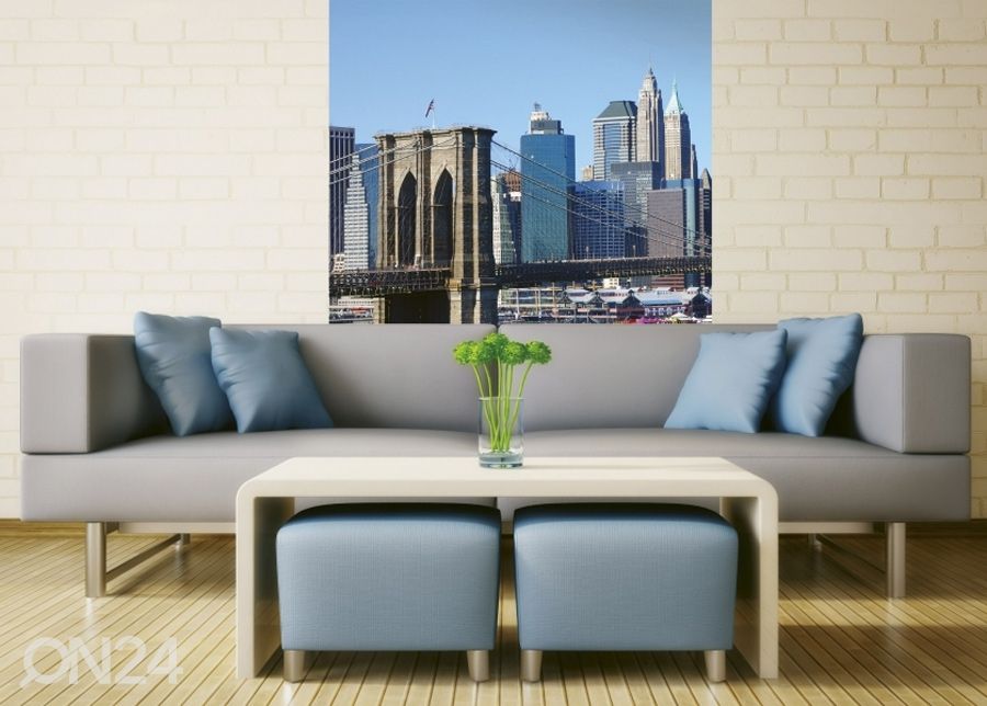 Non-woven kuvatapetti Brooklyn bridge 150x250 cm kuvasuurennos