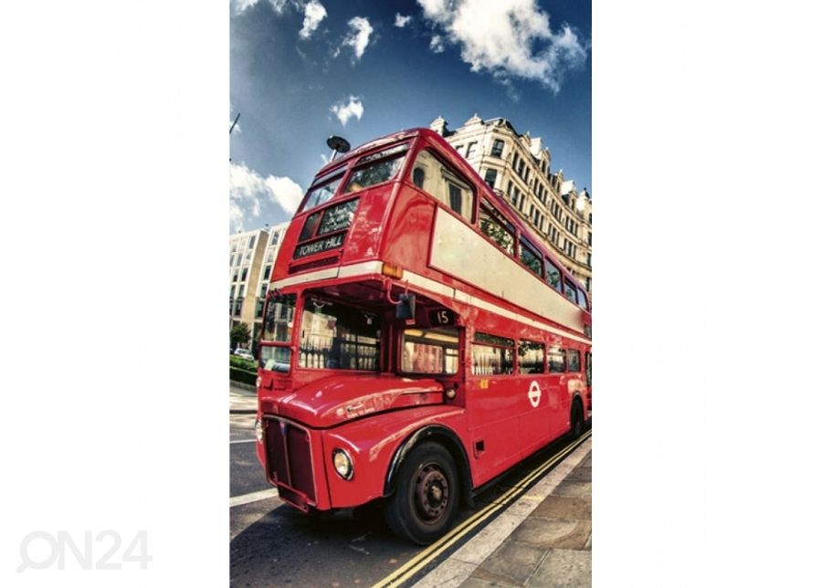 Non-woven kuvatapetti Double decker bus 150x250 cm kuvasuurennos