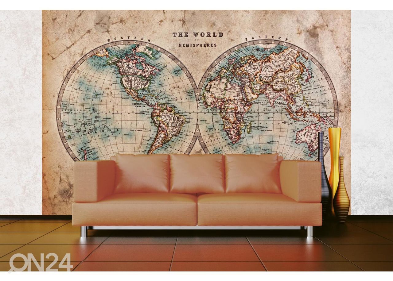 Non-woven kuvatapetti Hemispheres Of Earth kuvasuurennos