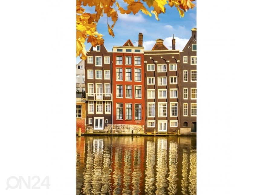 Non-woven kuvatapetti Houses in amsterdam 150x250 cm kuvasuurennos