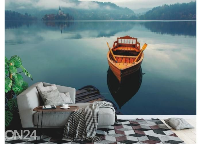 Non-woven kuvatapetti Lonely Boat 368x245 cm kuvasuurennos