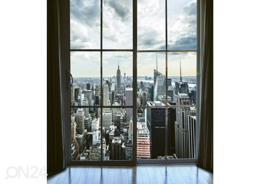 Non-woven kuvatapetti Manhattan window view 225x250 cm kuvasuurennos