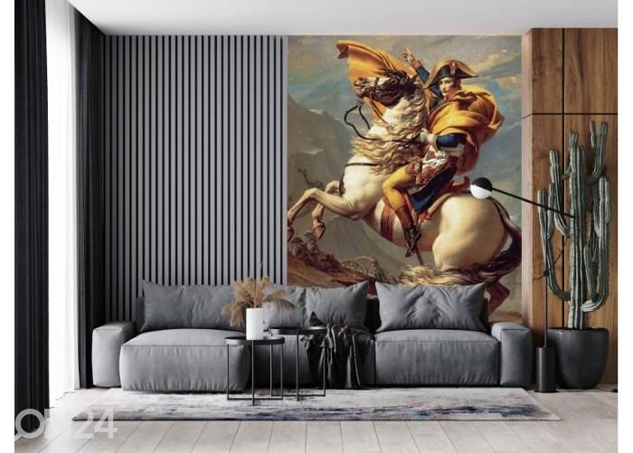 Non-woven kuvatapetti Napoleon Crossing The Alps by Jacques Louis 184x254 cm David kuvasuurennos
