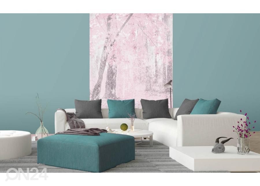 Non-woven kuvatapetti Pink Forest Abstract 150x250 cm kuvasuurennos