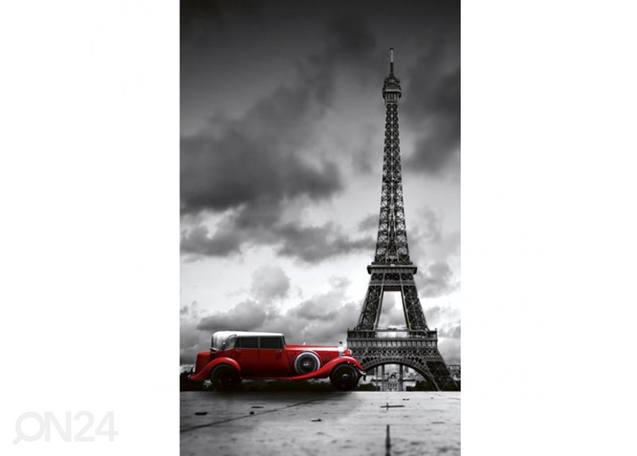 Non-woven kuvatapetti Retro car in paris 150x250 cm kuvasuurennos