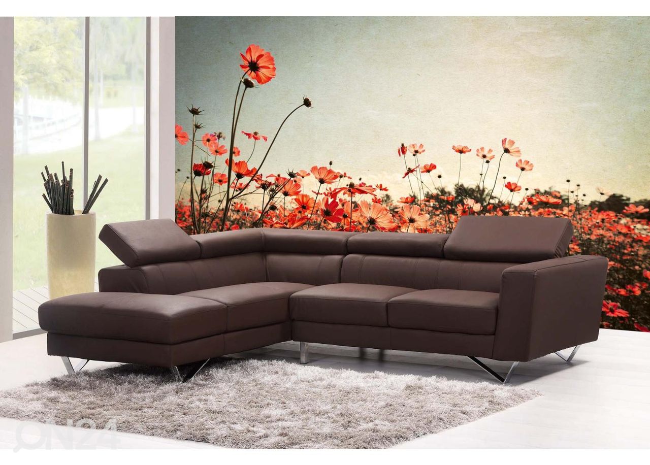 Non-woven kuvatapetti Retro Flowers kuvasuurennos