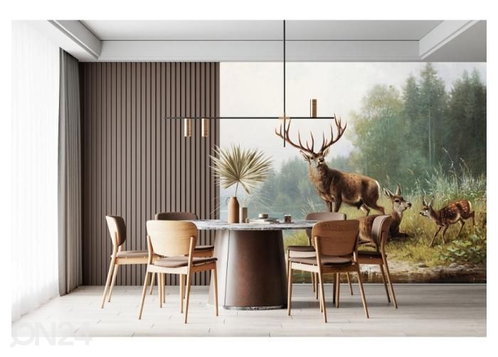Non-woven kuvatapetti Stag at a Lake by Moritz Müller 368x254 cm kuvasuurennos