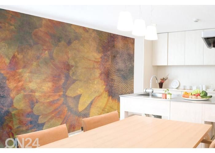 Non-woven kuvatapetti Sunflower Abstract 150x250 cm kuvasuurennos