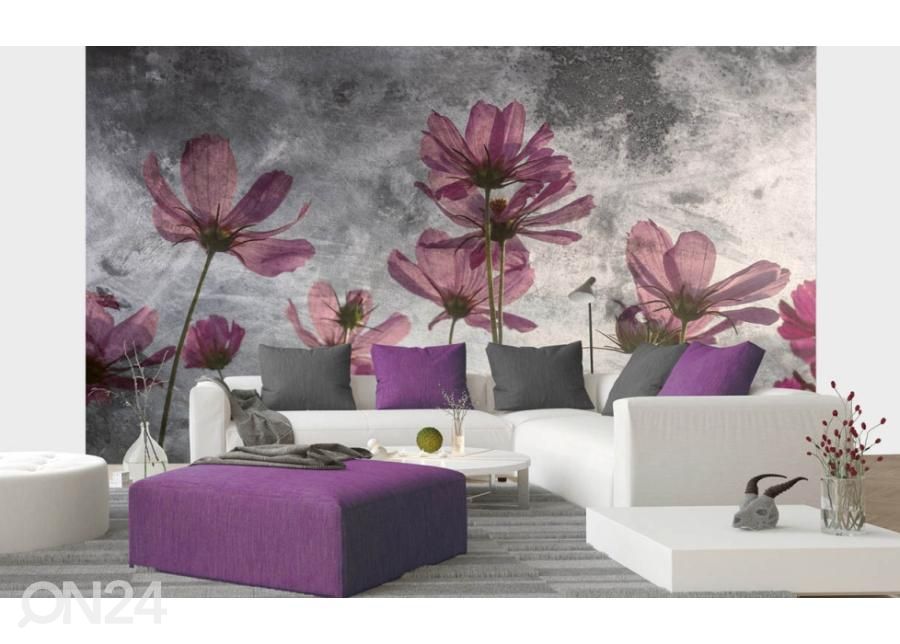 Non-woven kuvatapetti Violet Flower Abstract 375x250 cm kuvasuurennos