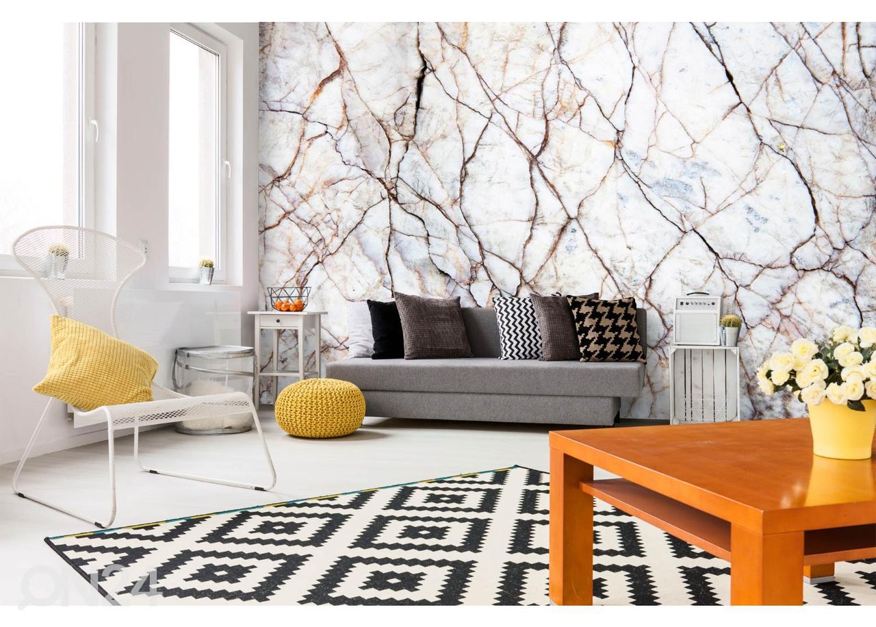 Non-woven kuvatapetti White Marble Texture kuvasuurennos