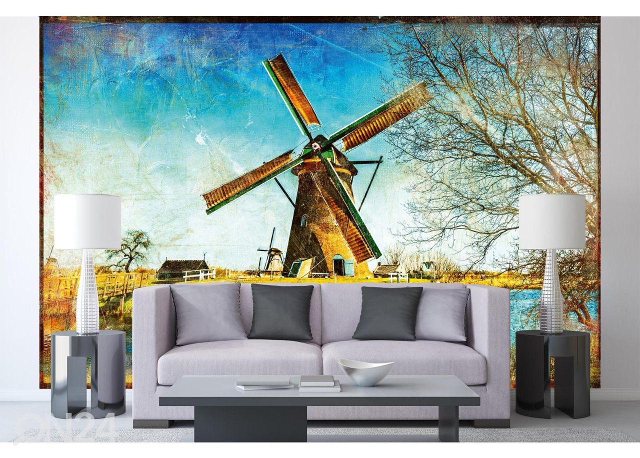 Non-woven kuvatapetti Windmills Of Holland kuvasuurennos