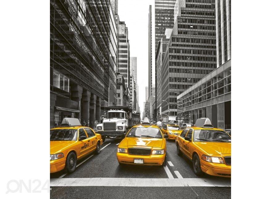 Non-woven kuvatapetti Yellow taxi 375x150 cm kuvasuurennos