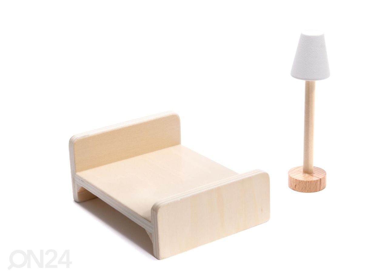 Nukkekoti + huonekalut ja LED-valot 78 cm kuvasuurennos