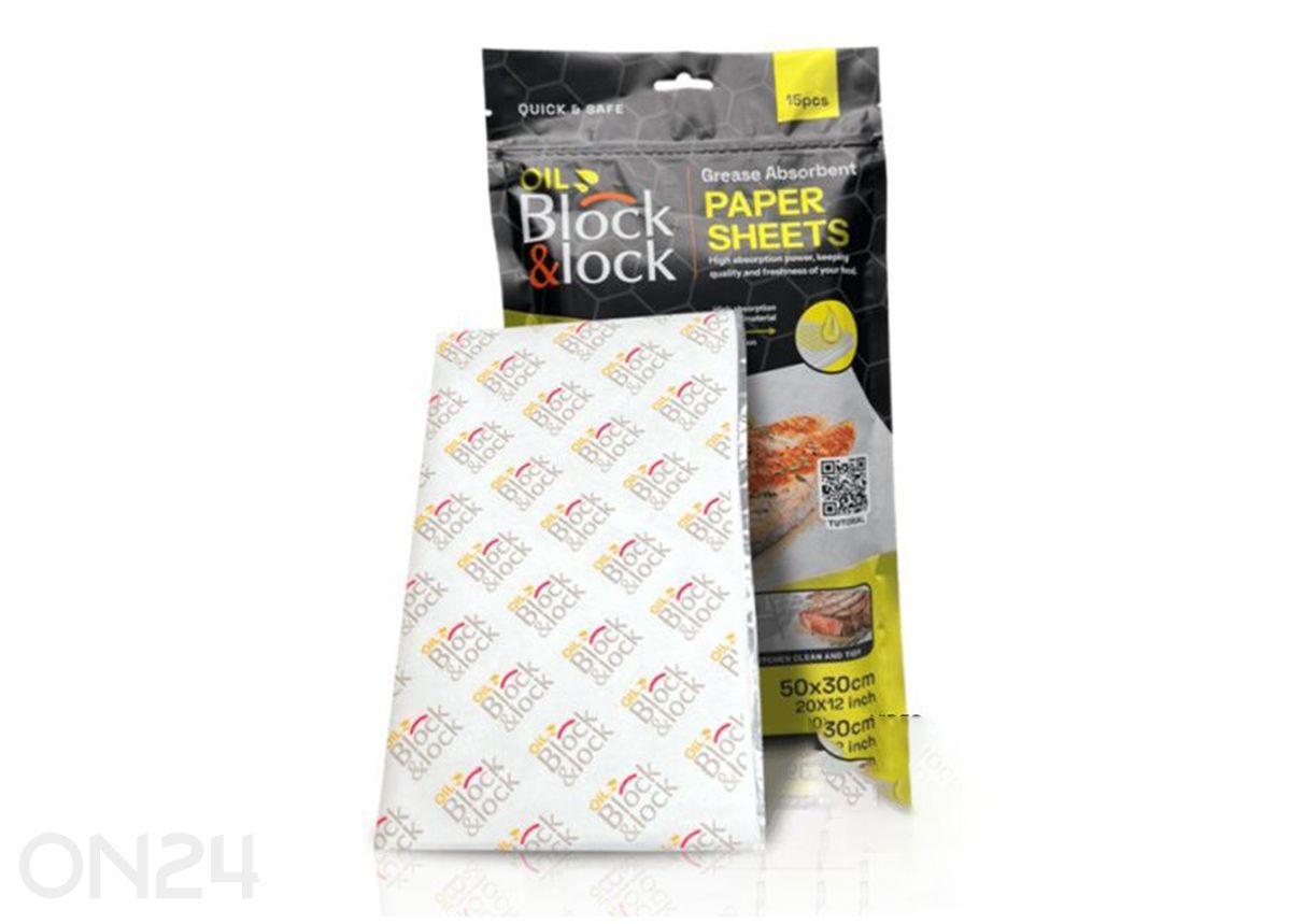 Oil Block&Lock rasvaa imevät paistoarkit kuvasuurennos