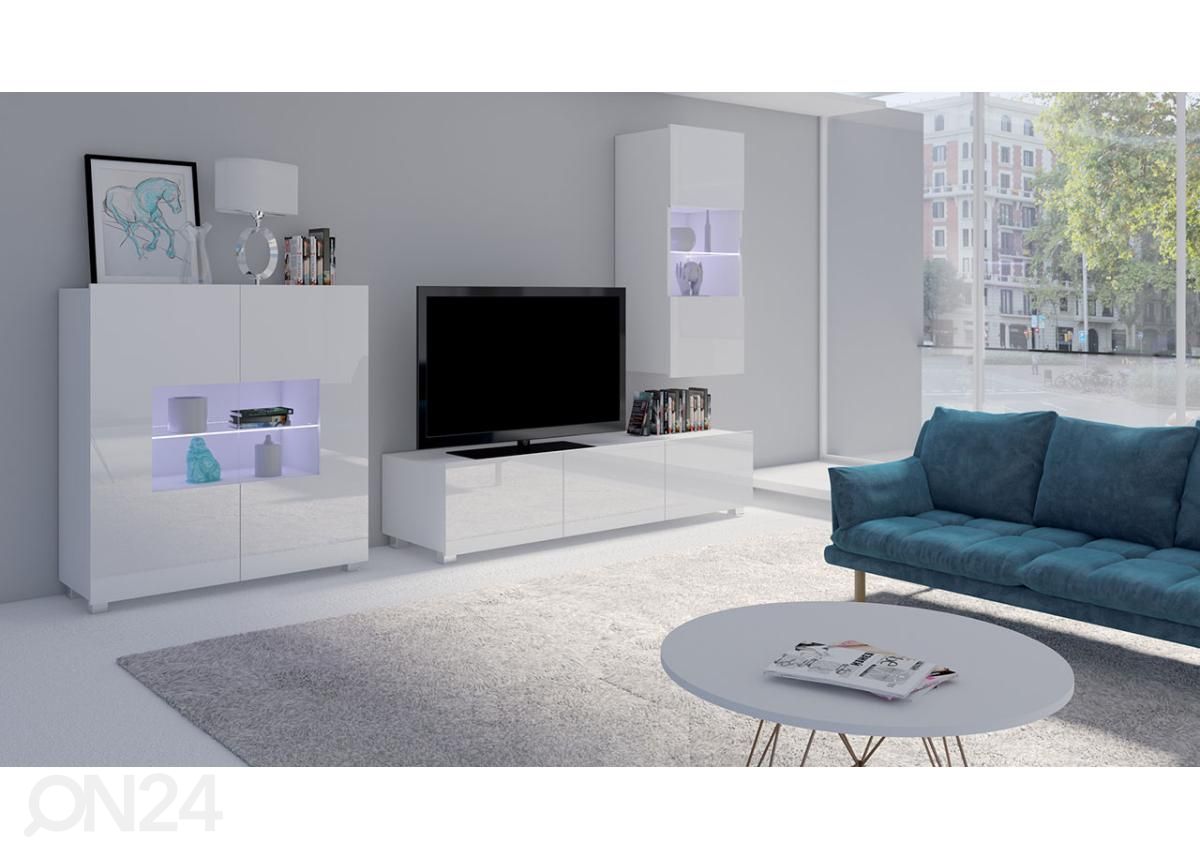 Olohuoneen kalusteryhmä 250 cm + LED-valaistus kuvasuurennos