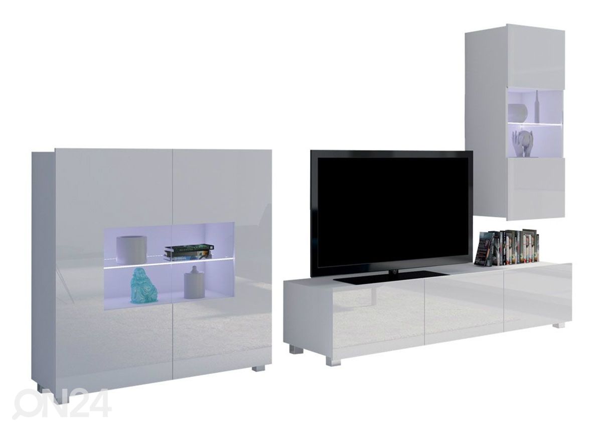 Olohuoneen kalusteryhmä 250 cm + LED-valaistus kuvasuurennos