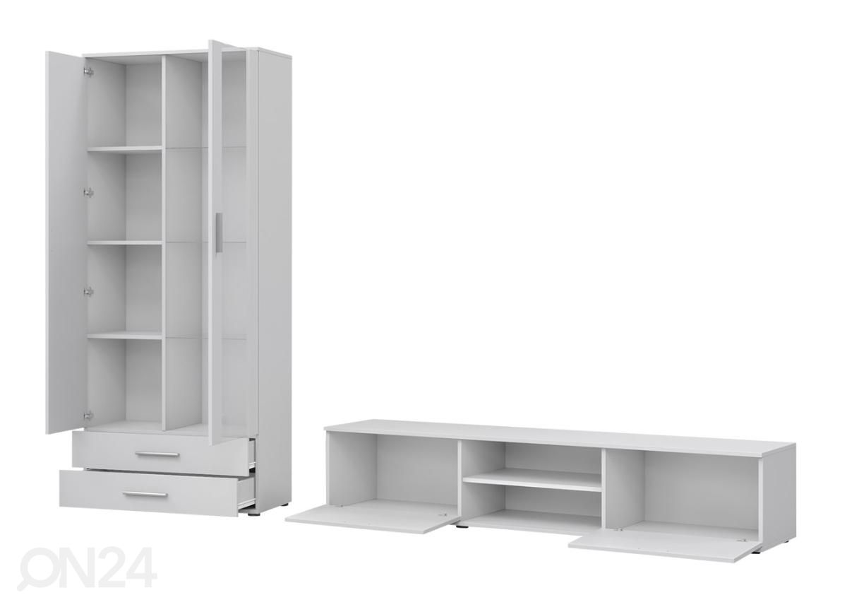 Olohuoneen kalusteryhmä 260 cm + LED-valaistus kuvasuurennos