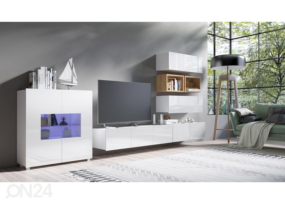 Olohuoneen kalusteryhmä 350 cm + LED-valaistus kuvasuurennos