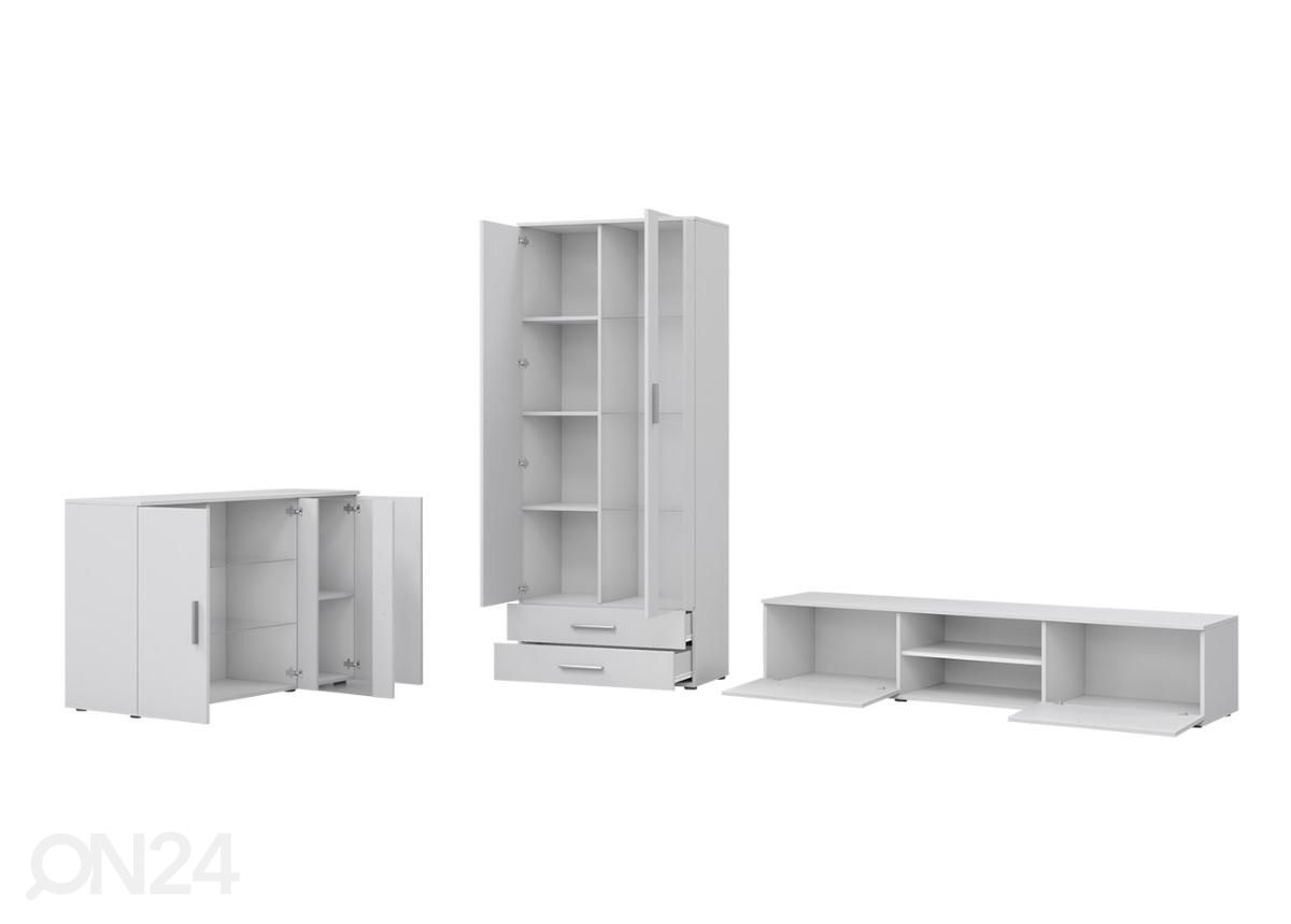 Olohuoneen kalusteryhmä 380 cm + LED-valaistus kuvasuurennos