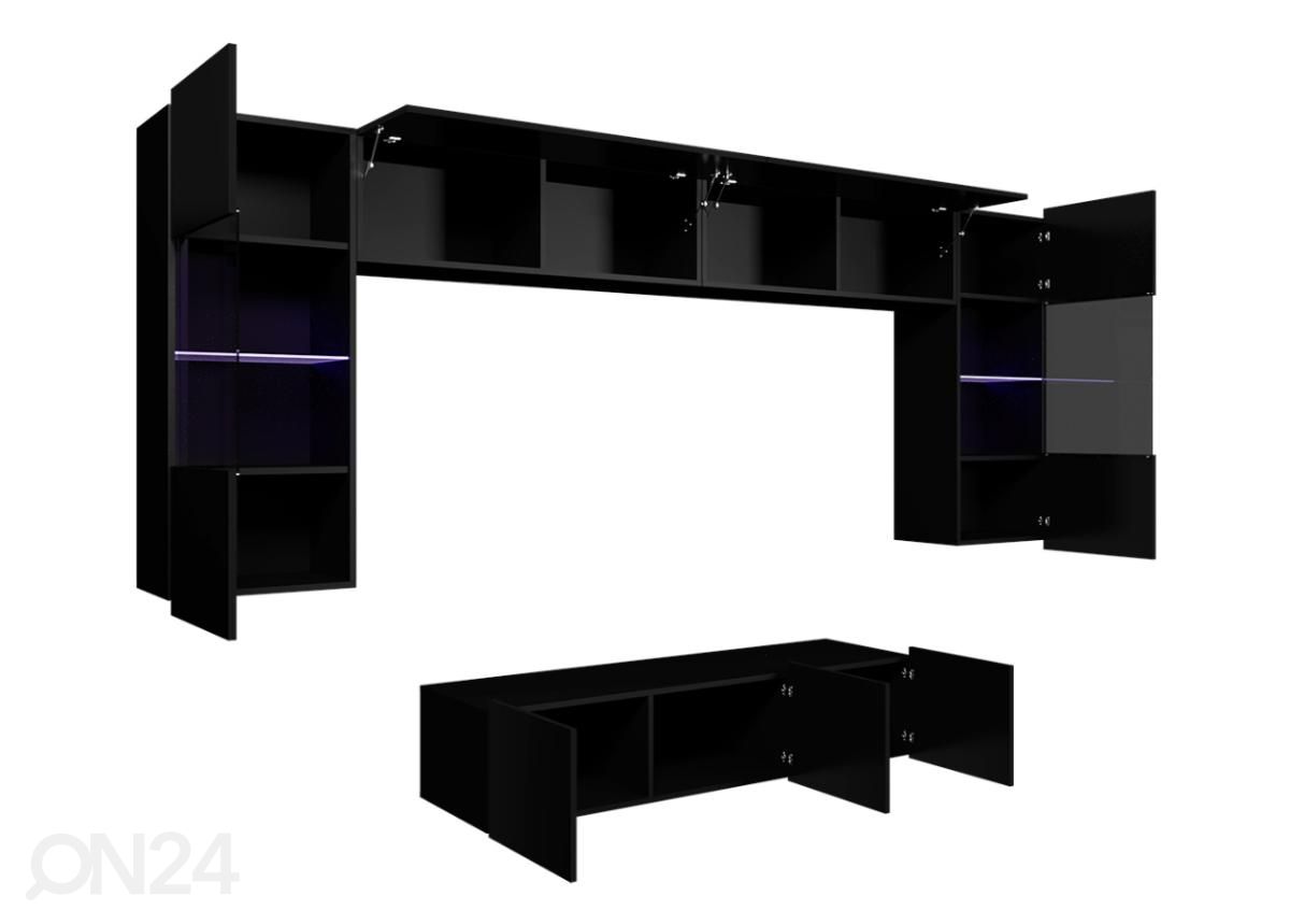 Olohuoneen kalusteryhmä Claudia 300 cm + LED-valaistus kuvasuurennos