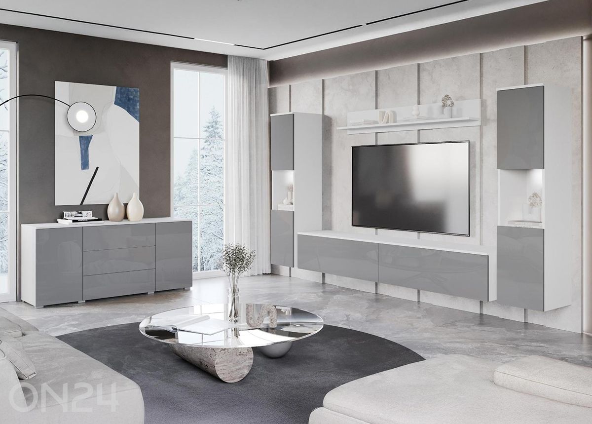 Olohuoneen kalusteryhmä Paris II + LED kuvasuurennos