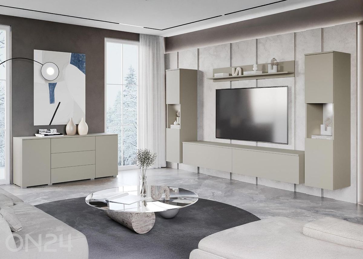 Olohuoneen kalusteryhmä Paris II + LED kuvasuurennos