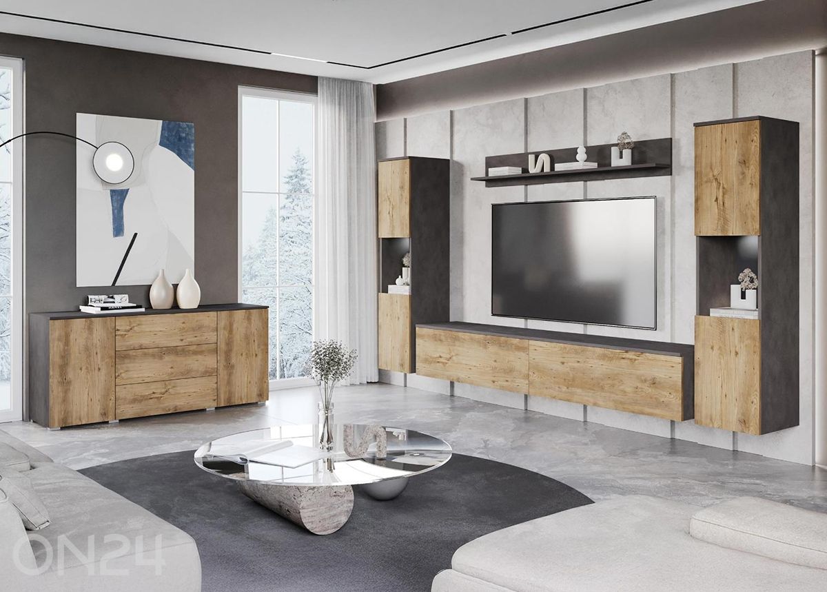 Olohuoneen kalusteryhmä Paris II + LED kuvasuurennos